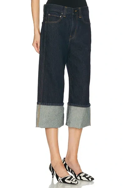 Khaite Boyle Cuffed Straight-leg Capri Jeans In Blue