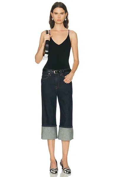 Khaite Boyle Cuffed Straight-leg Capri Jeans In Blue