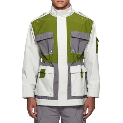 A-cold-wall* Rhombus Panelled Cotton-blend Jacket In Green