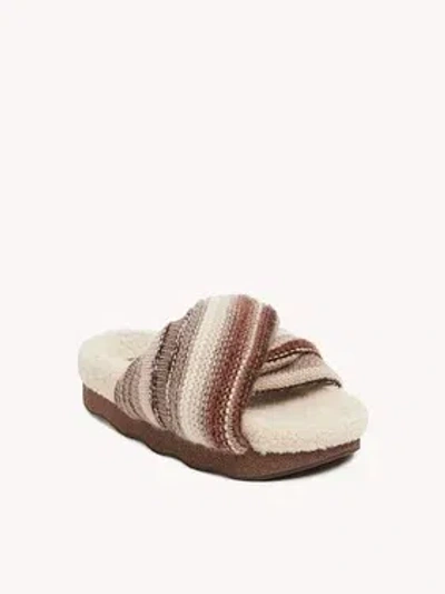 Chloé Wavy Flat Mules In Multi
