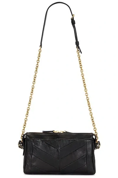 Valentino Garavani Panthea Small Shoulder In Nappa Leather With Chevron Pattern Bags In Black