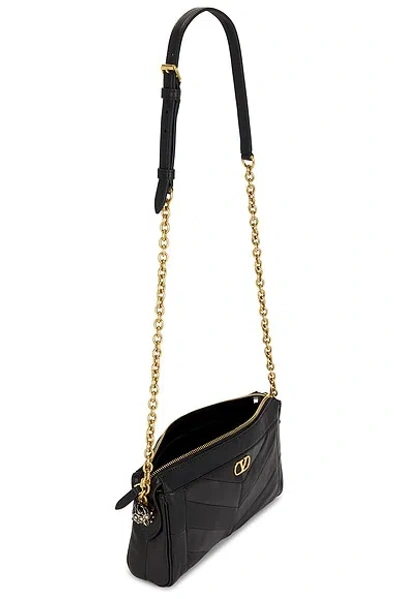 Valentino Garavani Panthea Small Shoulder In Nappa Leather With Chevron Pattern Bags In Black