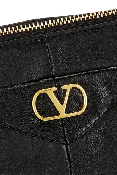 Valentino Garavani Panthea Small Shoulder In Nappa Leather With Chevron Pattern Bags In Black