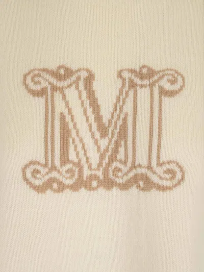 Max Mara Logo Sweater In Neutral