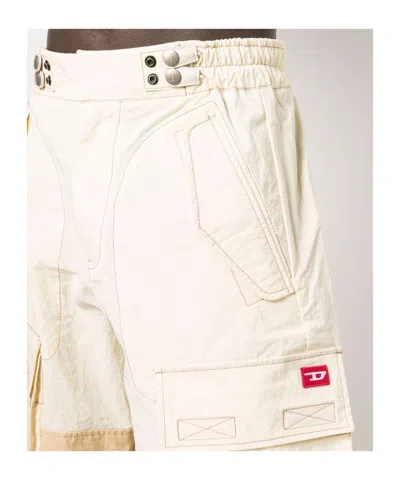 Diesel Panelled Multi-pocket Cargo Shorts In Neutral