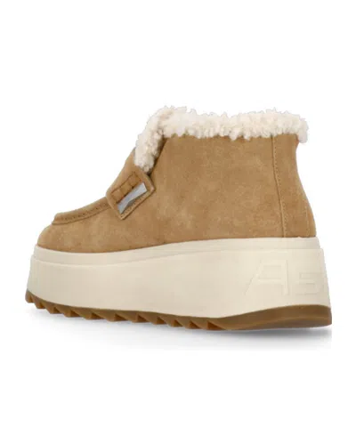 Ash Flat Ankle Boots In Brown