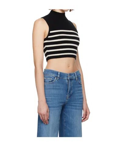 Frame Sleeveless Striped Sweater In Multi