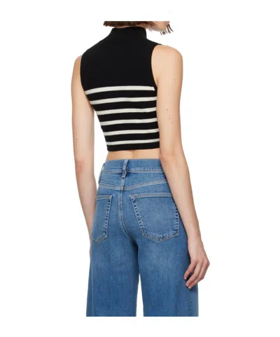 Frame Sleeveless Striped Sweater In Multi