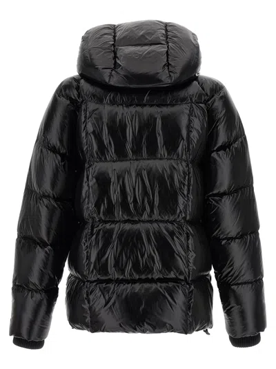 Dsquared2 Logo Patch Hooded Down Jacket In Black
