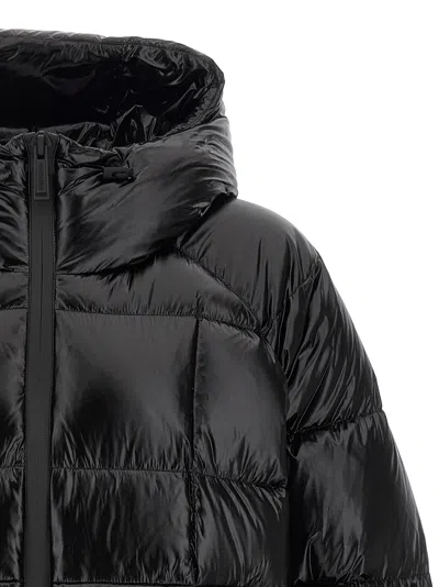 Dsquared2 Logo Patch Hooded Down Jacket In Black