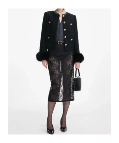 Self-portrait Single-breasted Buttoned Jacket In Black