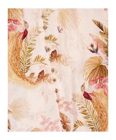 Zimmermann Floral Printed V-neck Long Dress In Neutral