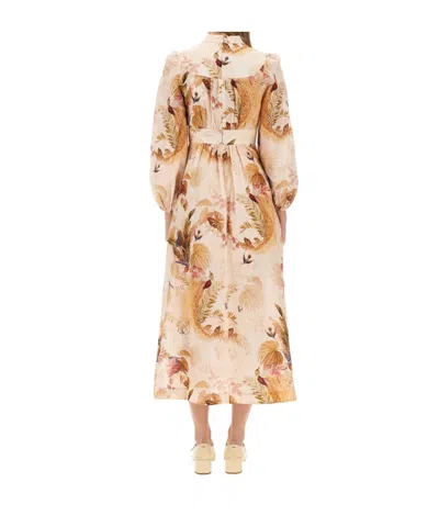 Zimmermann Floral Printed V-neck Long Dress In Neutral
