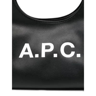 A.p.c. Women Black Synthetic Leather Small Ninon Shoulder Bag