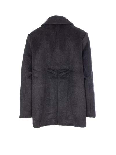 Ganni Double-breasted Jacket In Black