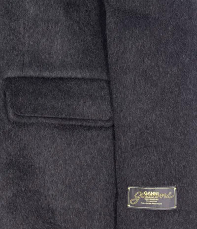 Ganni Double-breasted Jacket In Black