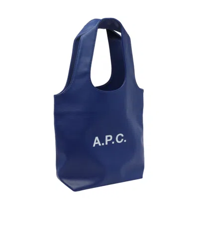 A.p.c. Ninon Small Top Handle Bag In Blue