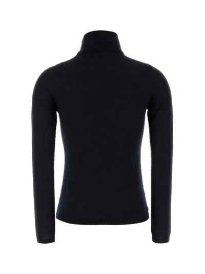 Max Mara Black Solid Turtle Neck Sweater In Black