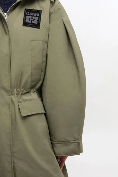 Ganni Oversized Double-breasted Checked Brushed-wool Coat In Green