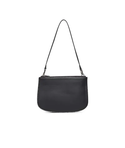 Diesel Twin-double-pouch Embossed-leather Shoulder Bag In Black