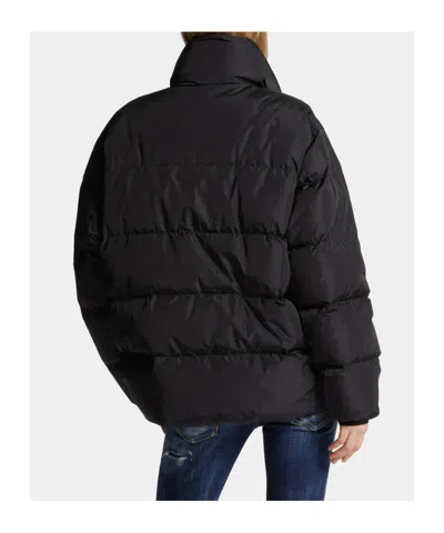 Dsquared2 Logo Printed Down Jacket In Black