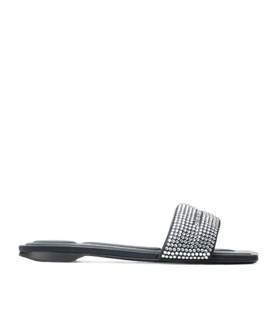 Alexander Wang Embellished Hotfix Vy Sandals In Black