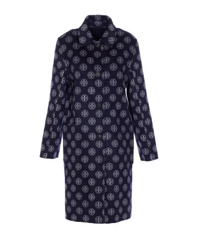 Tory Burch Reversible Buttoned Coat In Blue