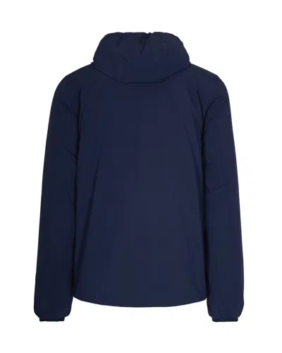 K-way Blue Stretch Dot Zip Jacket In Blue