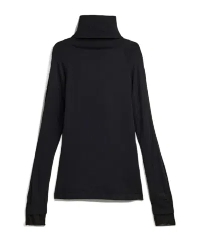 Y-3 High-neck Knit Top In Black