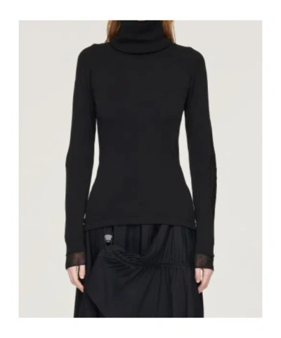 Y-3 High-neck Knit Top In Black