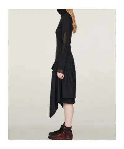 Y-3 High-neck Knit Top In Black