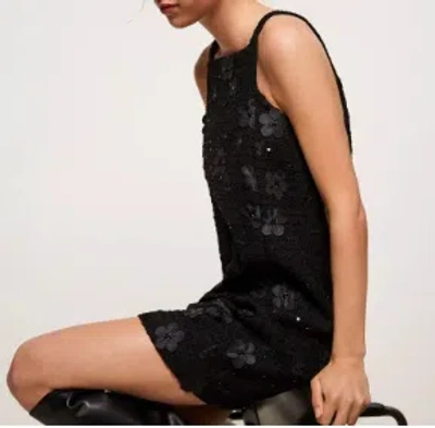 Twinset Floral-embellished Dress In Black