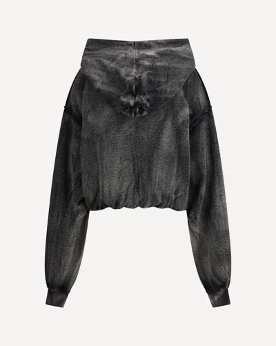 R13 Washed-effect Drawstring Hoodie In Black
