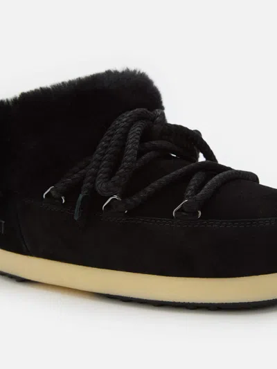 Moon Boot Black Logo Mules In Black