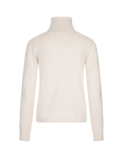 Max Mara Studio Roll-neck Knitted Jumper In Neutral