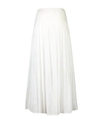 Staud Procida Cotton Popeline Maxi Skirt In White