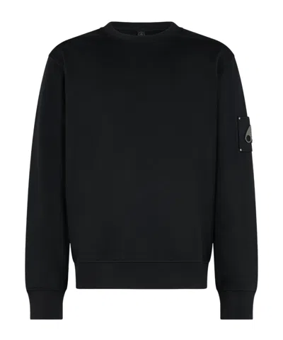 Moose Knuckles Hartsfield Mens Crew Neck Sweatshirt In Black
