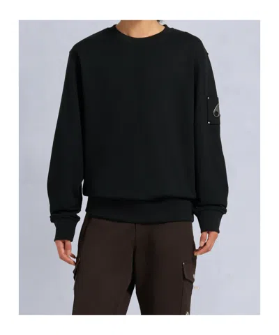 Moose Knuckles Hartsfield Mens Crew Neck Sweatshirt In Black