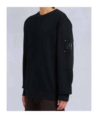 Moose Knuckles Hartsfield Mens Crew Neck Sweatshirt In Black