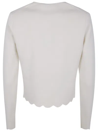 Twinset Scalloped Buttoned Jacket In White