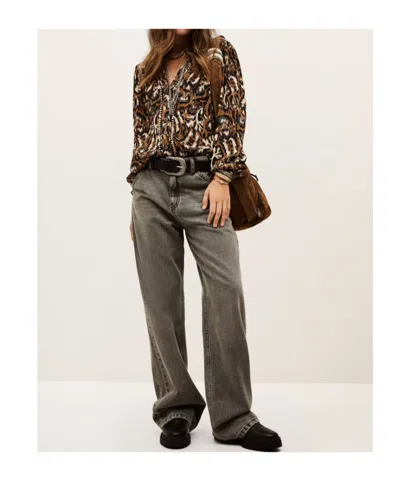 Bash Onada Patterned Top In Brown