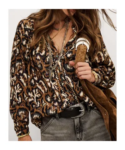 Bash Onada Patterned Top In Brown