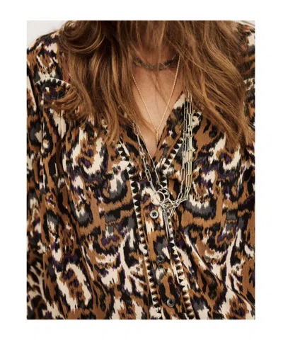 Bash Onada Patterned Top In Brown
