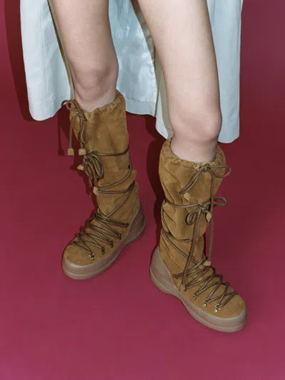 Moon Boot Mb Luna Boot Extra Suede In Brown