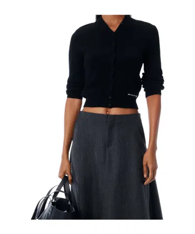 Alexander Wang Wool Blend Cardigan In Black