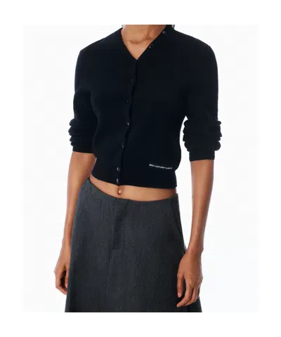 Alexander Wang Wool Blend Cardigan In Black
