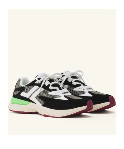 Lanvin Mesh-panel Leather Sneakers In Multi