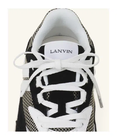 Lanvin Mesh-panel Leather Sneakers In Multi