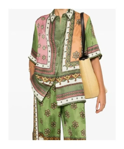 Alemais Contina Multicolor Shirt With Classic Collar And All-over Geometric Print In Viscose Woman