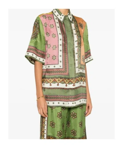 Alemais Contina Multicolor Shirt With Classic Collar And All-over Geometric Print In Viscose Woman